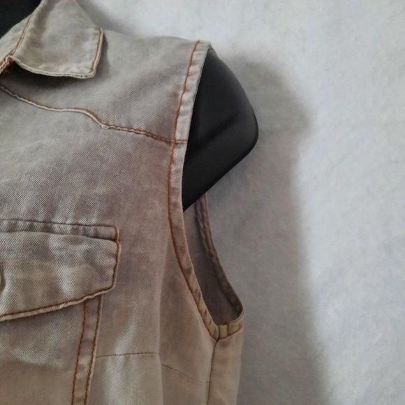 Vintage PassPort Grey Ombre Sleeveless Button Up Tank Size Medium - Picture 6 of 11